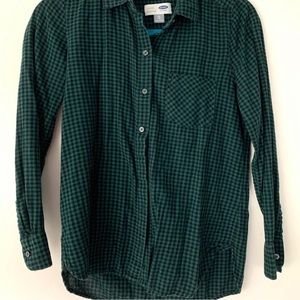 Old navy black and green flannel